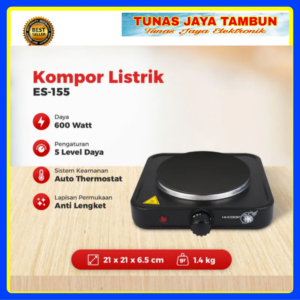 KOMPOR LISTRIK HI COOK ES 155 / KOMPOR LISTRIK HI COOK / HI COOK ES-155 KOMPOR LISTRIK