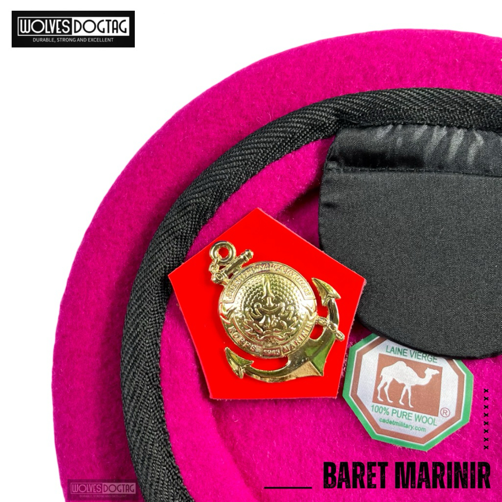 Baret Marinir / baret korps marinir satu set camel / baret camel / baret ungu / topi marinir / baret