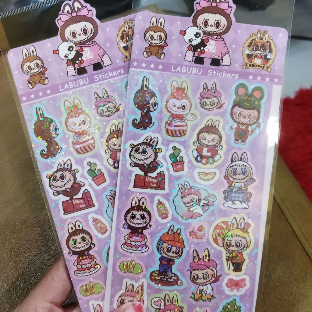 

sticker hologram labubu / stiker kilap labubu