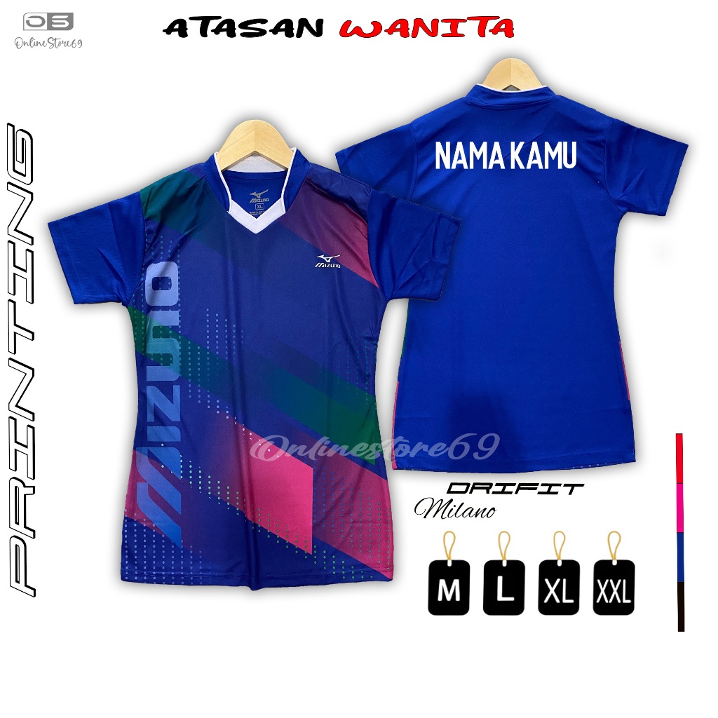 free custom nama Jersey olahraga wanita / Atasan olahraga wanita / Baju volly mizuno cewek