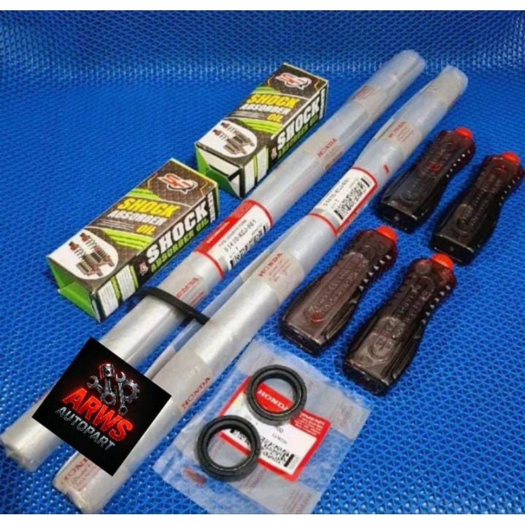 As shock depan + Sil shock + Oli 4 PCS Honda Tiger Mega Pro Primus