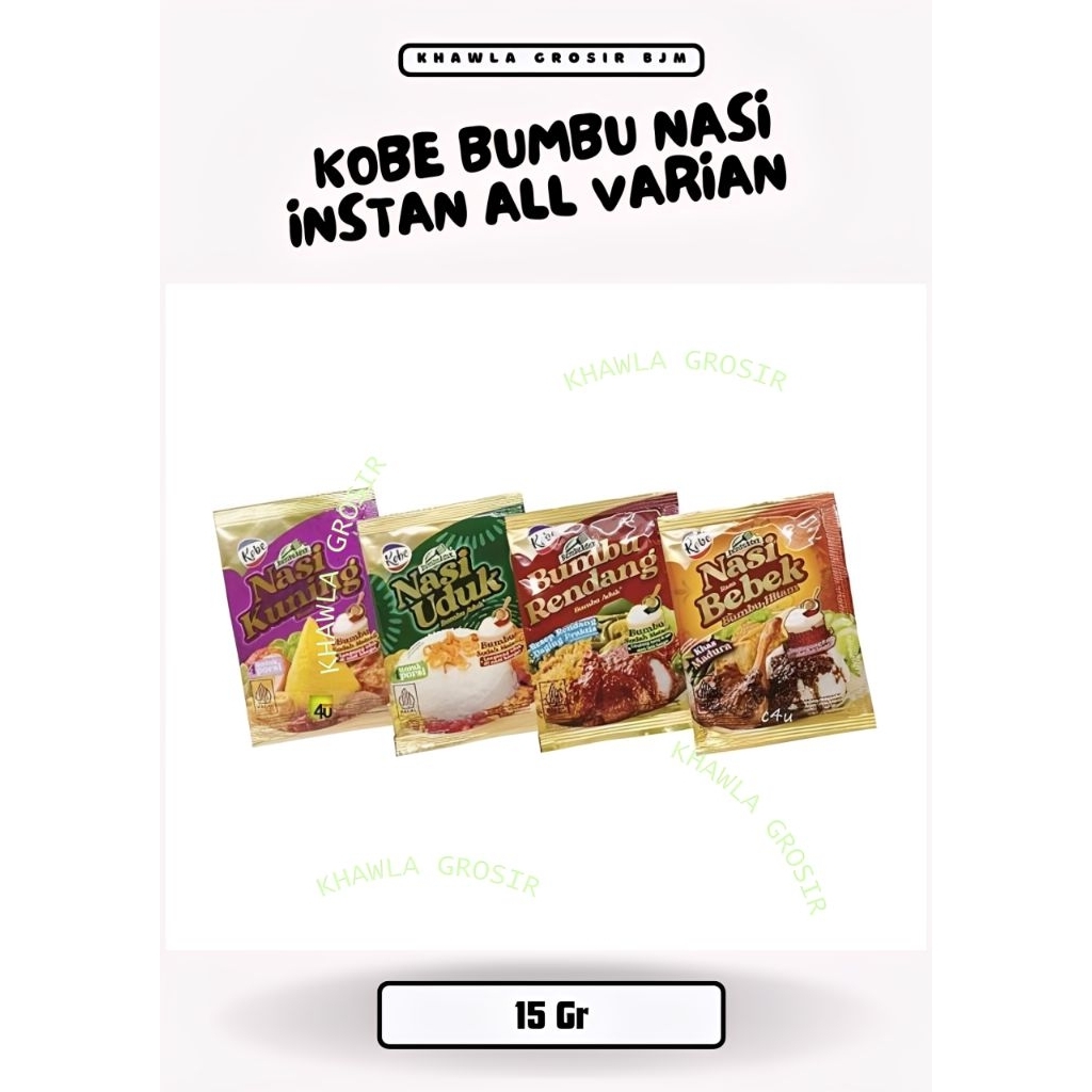 Kobe Bumbu Instan | Bumbu Nasi Uduk Instan / Nasi Kuning / Rendang / Nasi Bebek