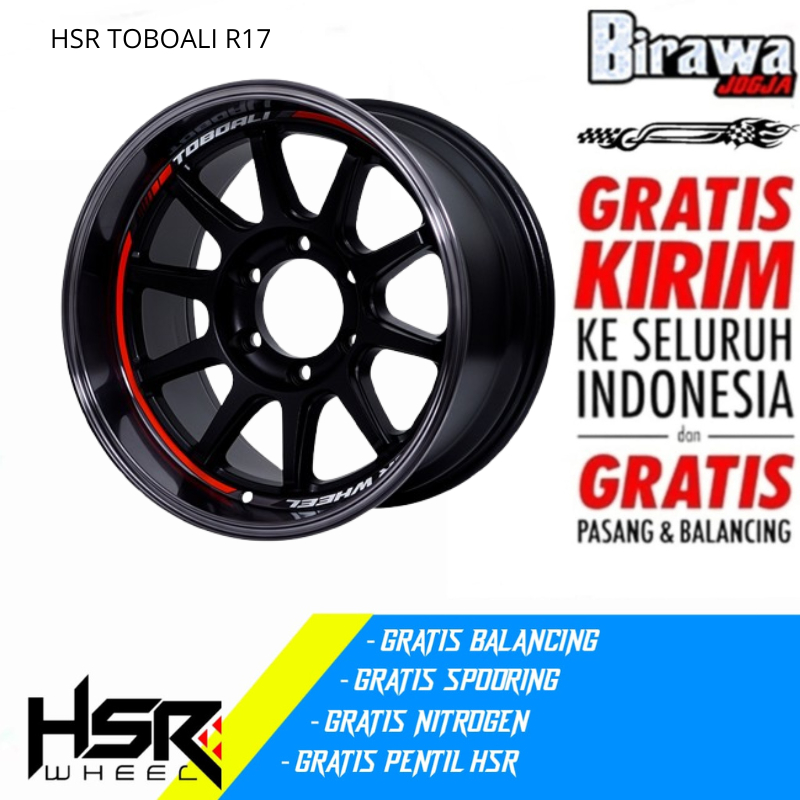 PELEK MOBIL RING 17 LUBANG 6 COCOK UNTUK NAVARA, HILUX, TRITON, STRADA HSR TOBOALI VELG R17 BLACK