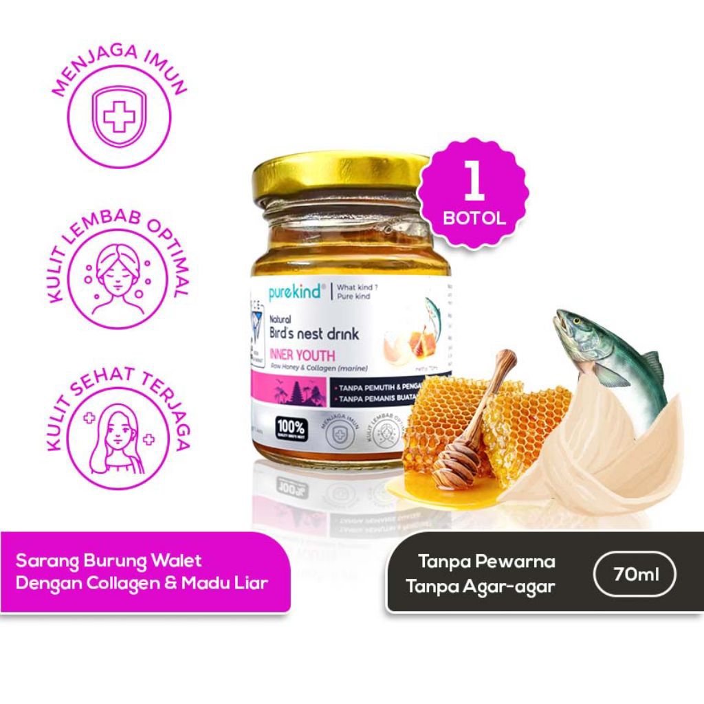 Purekind | Collagen Bird's Nest Drink | Minuman Sarang Burung Wallet dengan Collagen | Collagen Drin