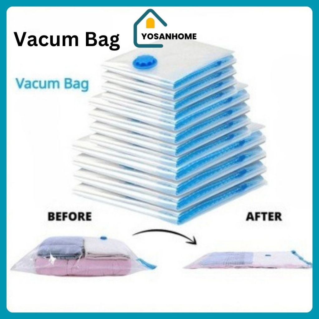 Kantong Plastik Vakum Anti Air` Travel Organizer Serbaguna` Waterproof Vacuum Bag Compression` Tas K