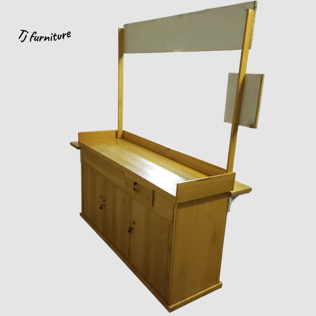 Meja booth portable mewah full kayu