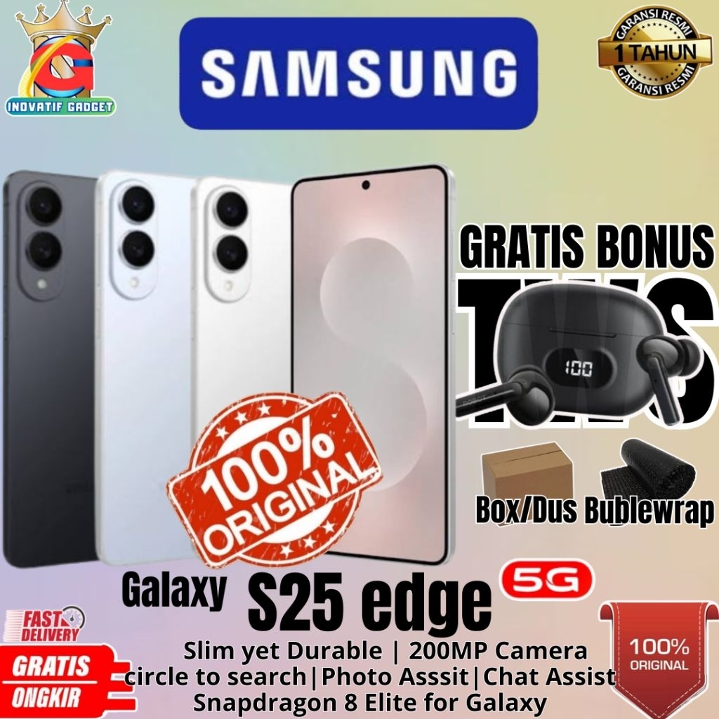 HP BARU SAMSUNG S25 Edge 5G 12/512GB & 12/256GB Ram Upto 24GB Tipis Powerful GARANSI RESMI 100% ORIG