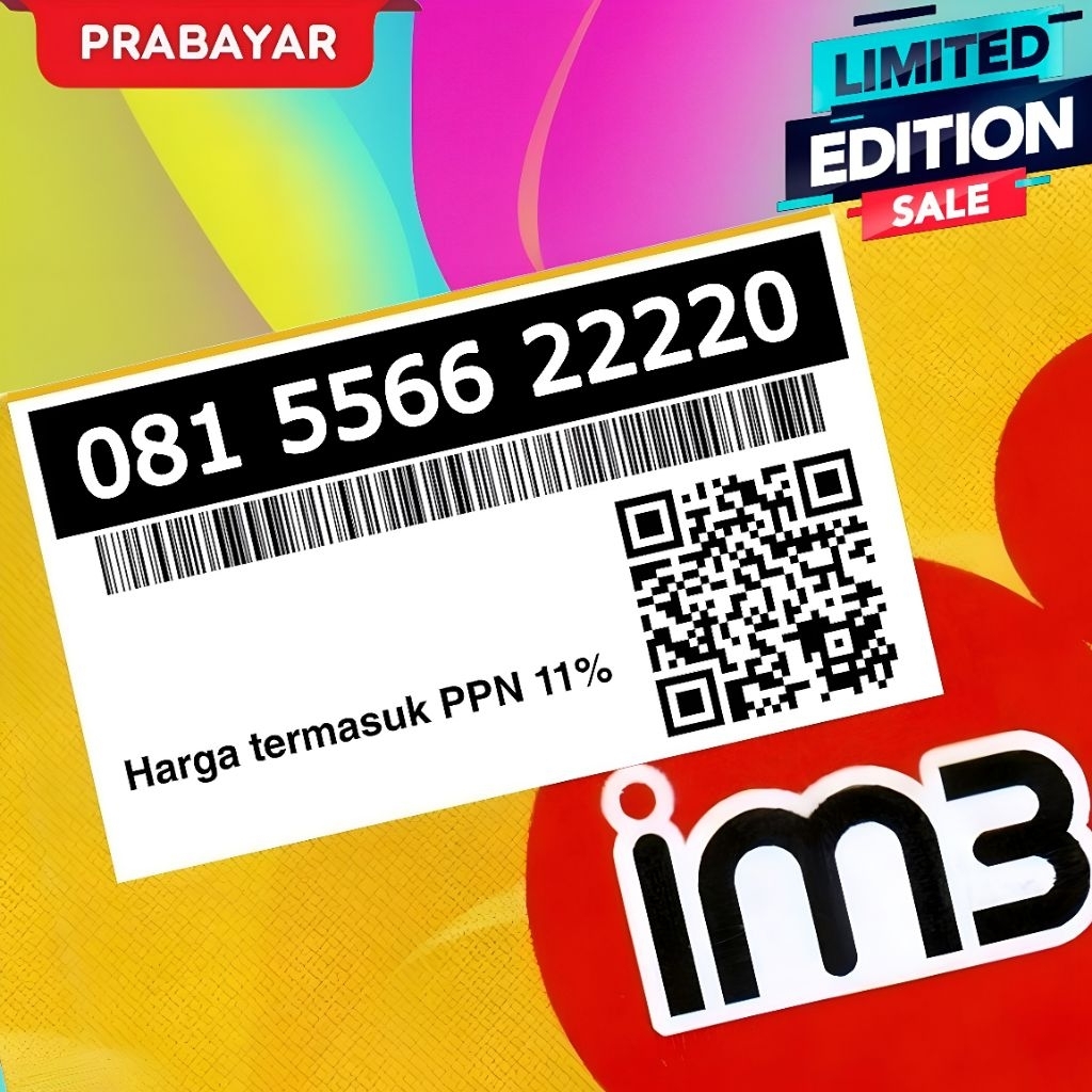 Kartu Perdana Spesial 3GB IM3 Nomor Cantik 11 digit  Naik Urut