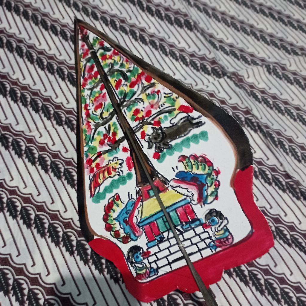 wayang kulit kertas mainan gunungan