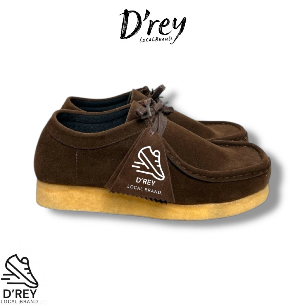 D’REY Sepatu Casual Pria Coklat Chungky Wallabee Clark Kasual Pria