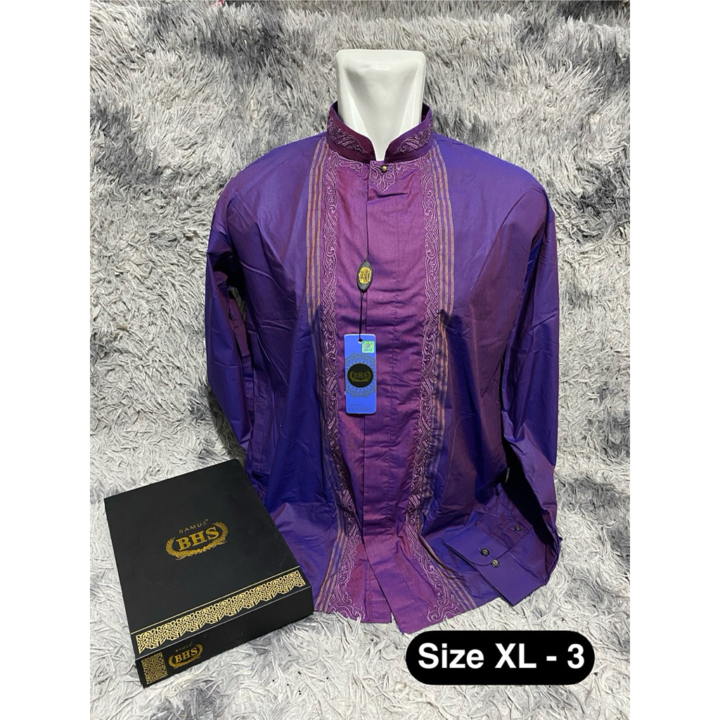 Baju Muslim Baju Koko BHS Classic Original S-XXL Lengan Panjang Manset
