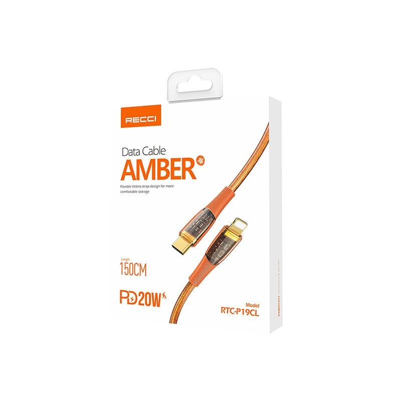 Recci RTC-P19CL Kabel Type-C ke Lightning 150cm – Fast Charging 20W + Transfer Data 480Mbps | Charge