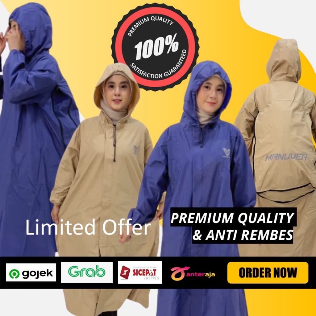Jas Hujan Gamis Wanita Muslimah Premium