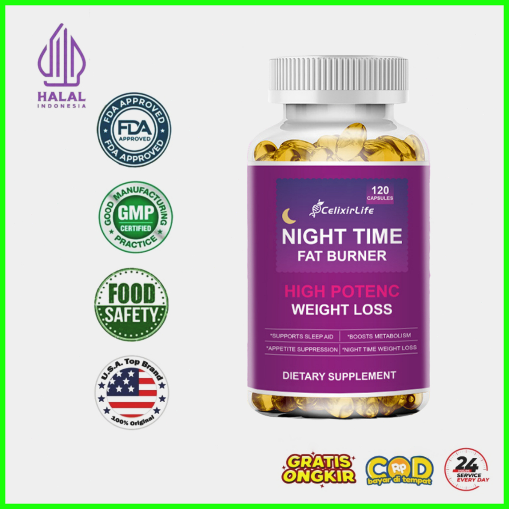 CelixirLife Night Time Slimming Fat Burner High Potency Weight Loss Dietary Supplement Support .