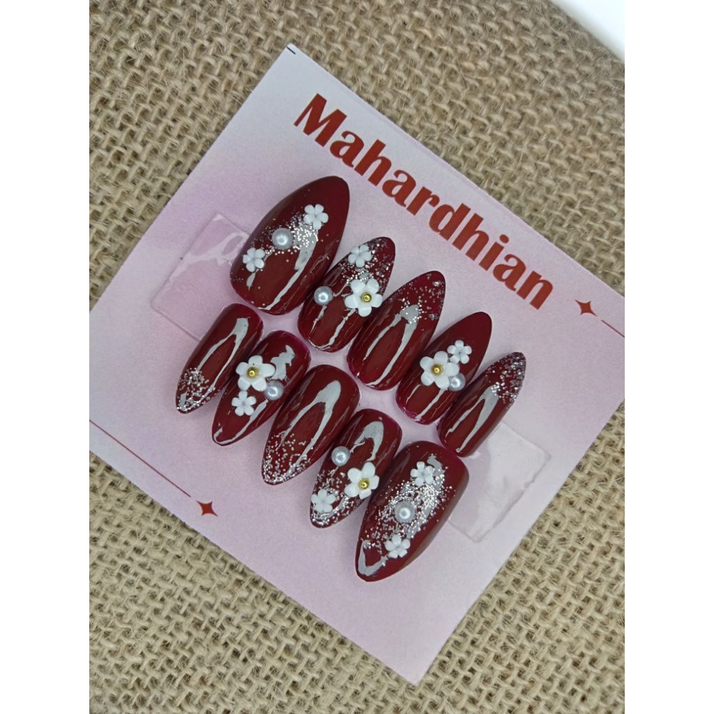 kuku palsu nail art +lem / kuku pengantin / kuku palsu wedding / kuku lamaran  / kuku mahardhian / k