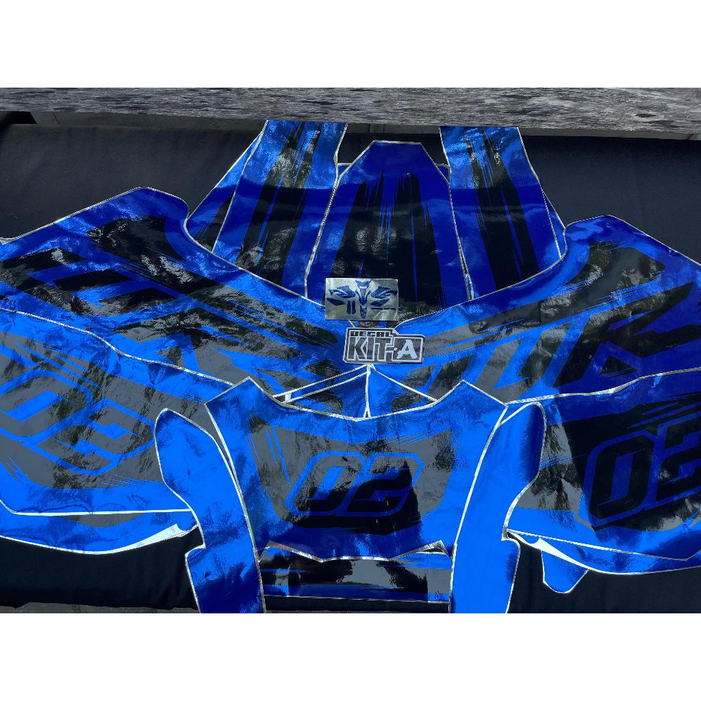 Decal stiker WR 155 motif CARTOON BIRU Hologram silver