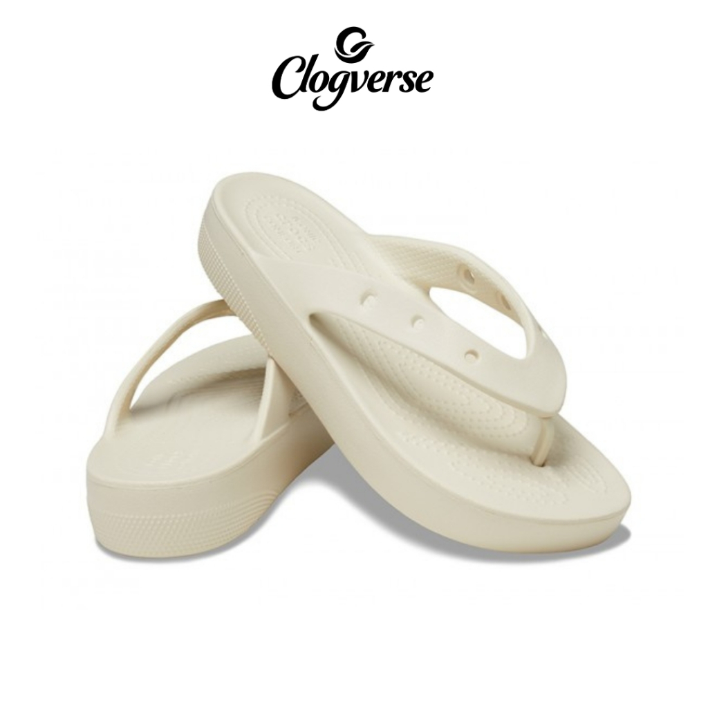 Clogverse - Sandal CrocsDewasa Classic Platform Flip Bone