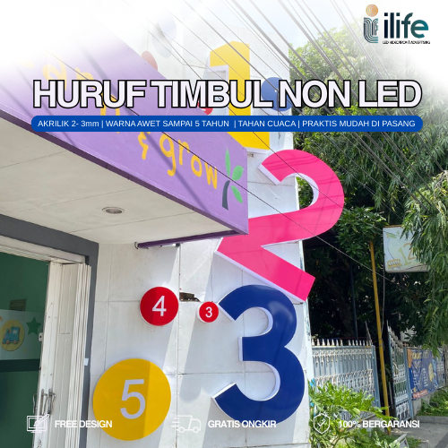 HURUF TIMBUL AKRILIK CUSTOM NON LED