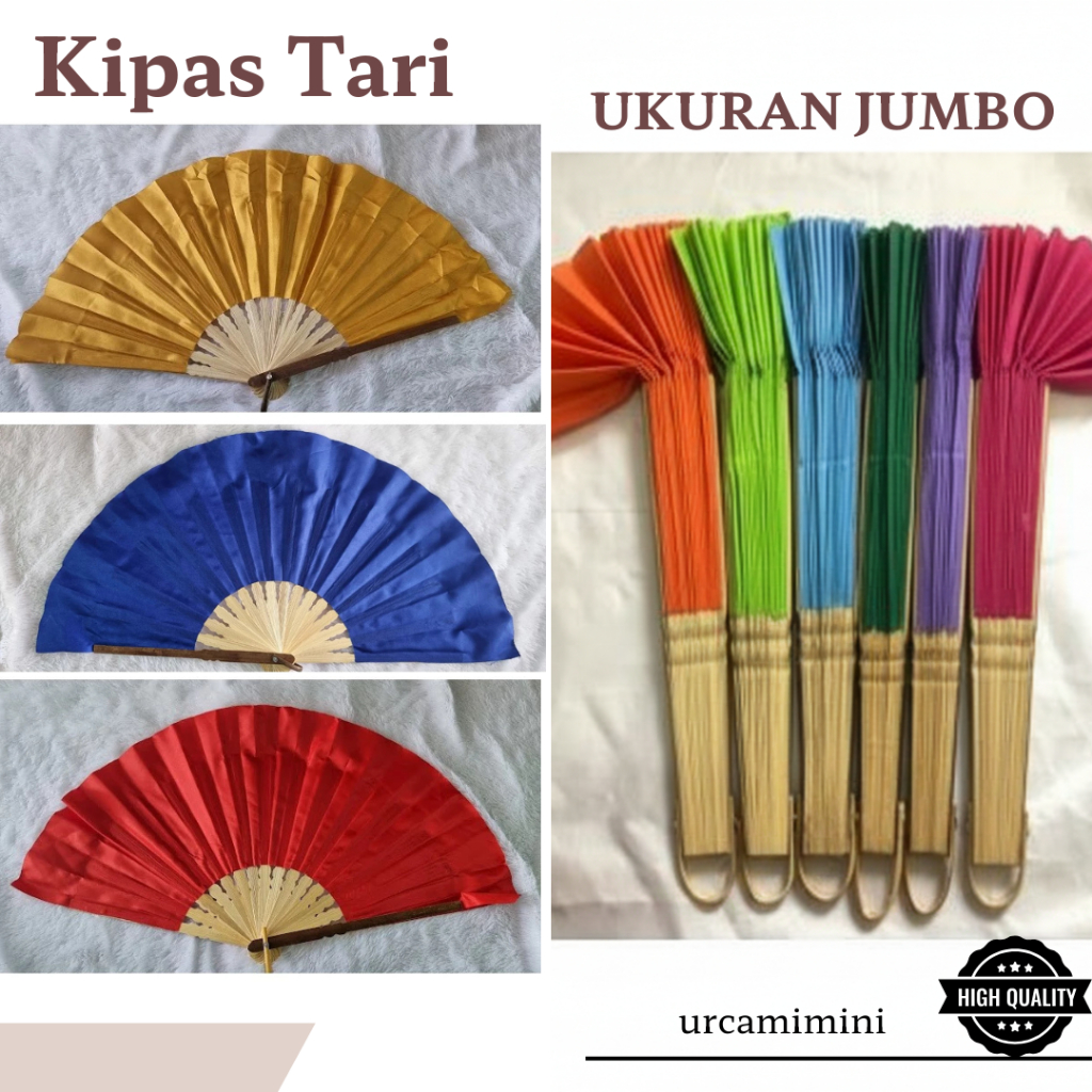 Kipas Tari Rumbai Rangka Bambu / Kipas Lipat Kipas Tangan ( UKURAN JUMBO )