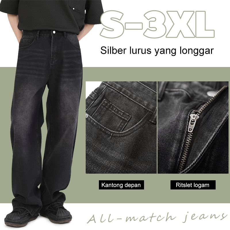 Jeans pria Celana jeans panjang pria baggy jeans pria celana jeans kulot pria  Celana jeans pria cel
