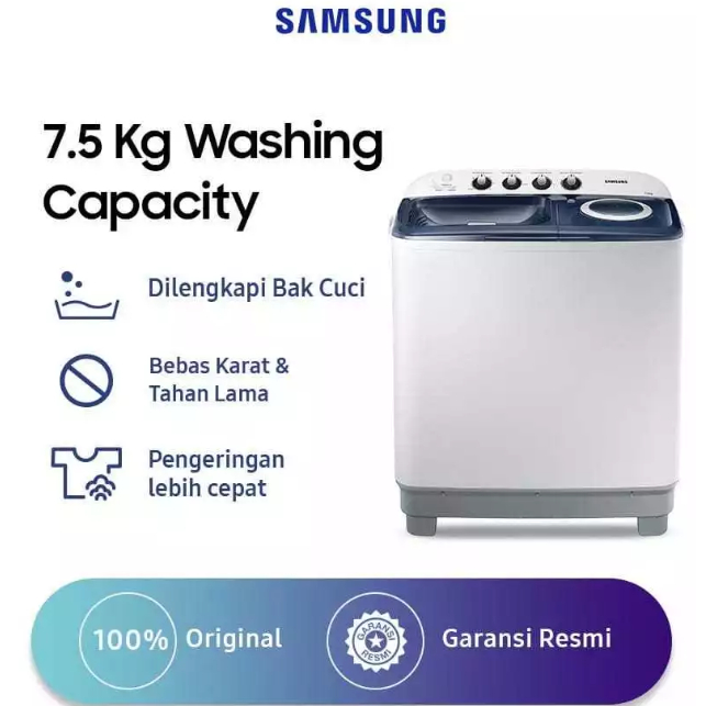 SAMSUNG MESIN CUCI 2 TABUNG 7.5KG WT-75H