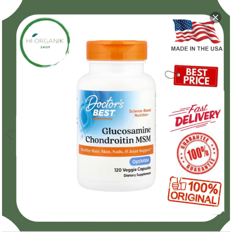 Doctor's Best Vegan Glucosamine Chondroitin MSM 120 Veggie Caps / HI Organik