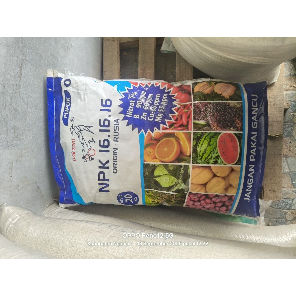 pupuk NPK 16-16-16 pak tani 20 kg