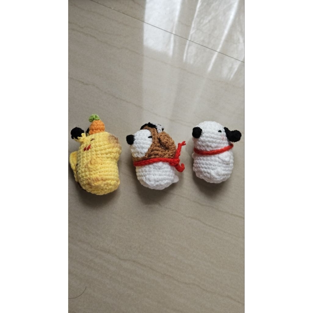 amigurumi keychain capybara x snoopy x pikachu flying ace