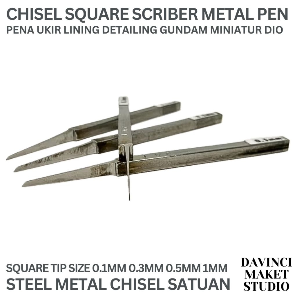 

(CHISEL) Scriber Chisel Metal Tip Pen Tool - Pena Ukir Baja Metal Kayu Akrilik PVC ABS Plastik Pla Pembentuk Motif Maket Diorama Miniatur Model Gundam