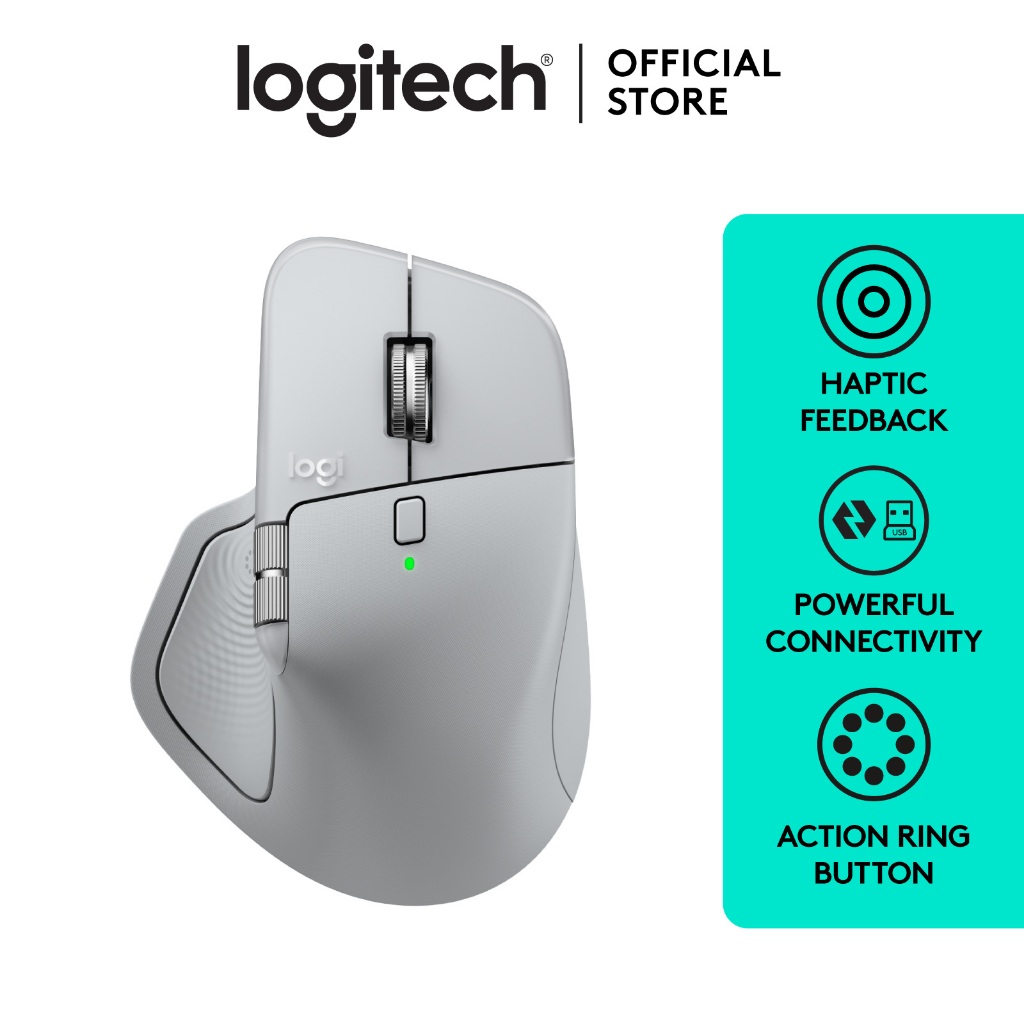 Logitech MX Master 4 - FOR MAC, Mouse Wireless Ergonomis dengan Feedback Haptik Berkinerja Tinggi, S