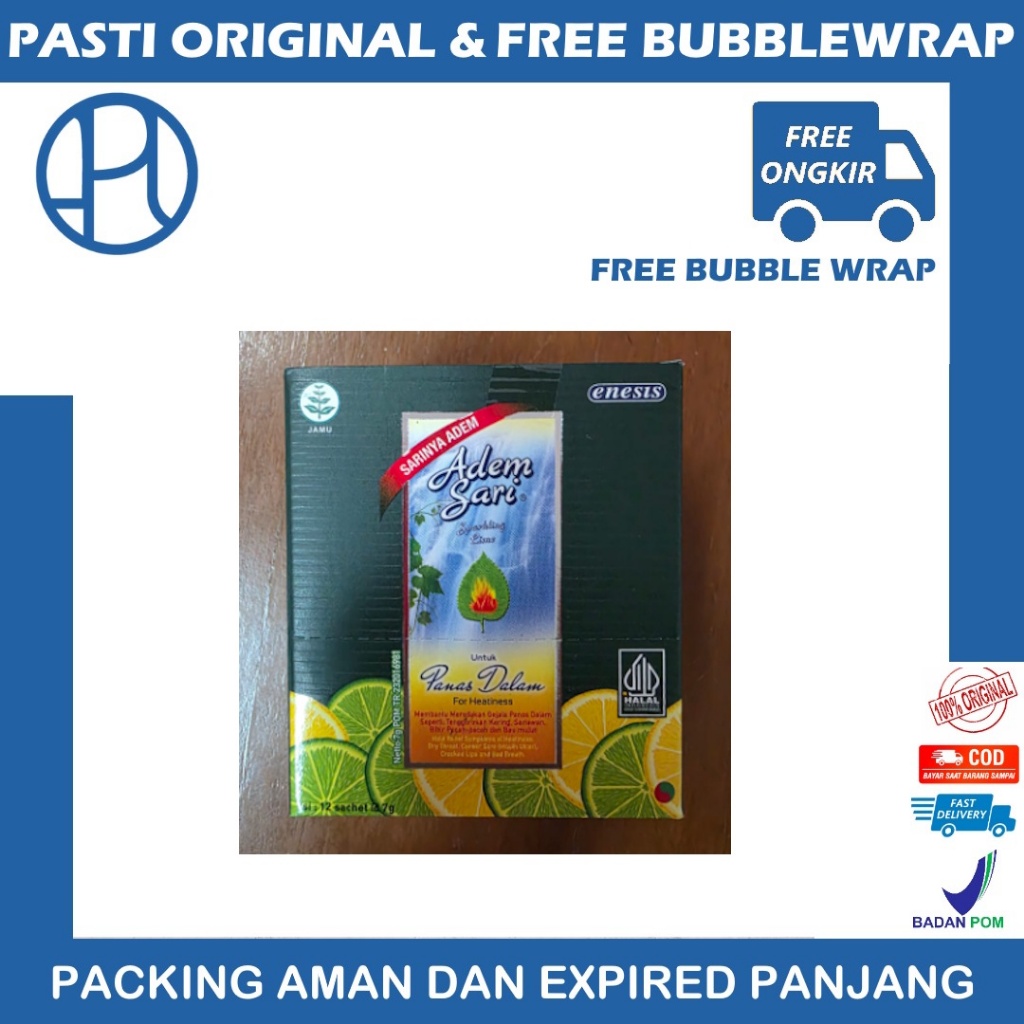 

ADEM SARI PER BOX ISI 12 SACHET MENGATASI SARIAWAN PANAS DALAM
