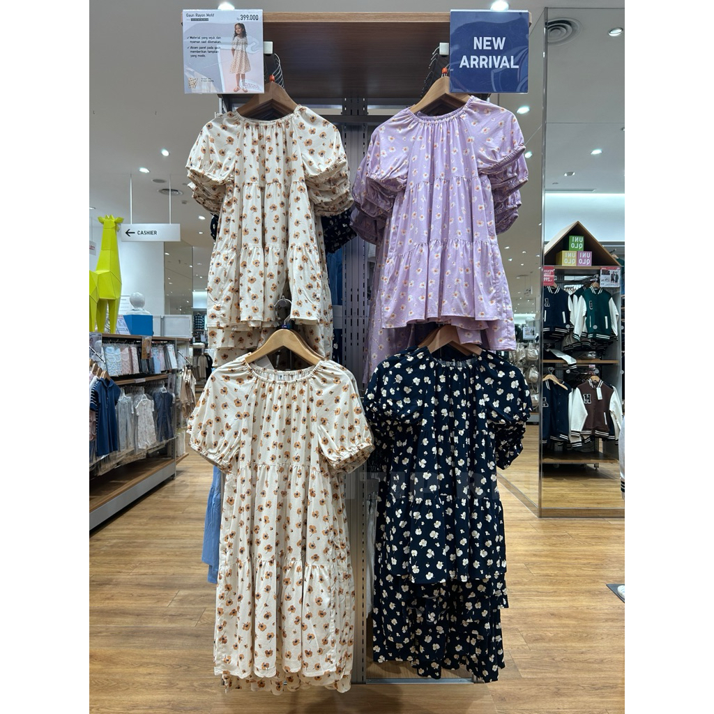 Gaun Rayon Motif GIRLS UNIQLO