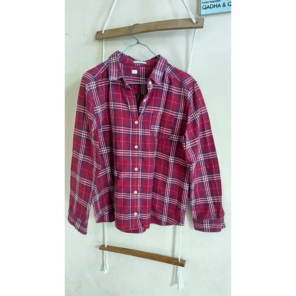 (preloved) kemeja kotak kotak merah