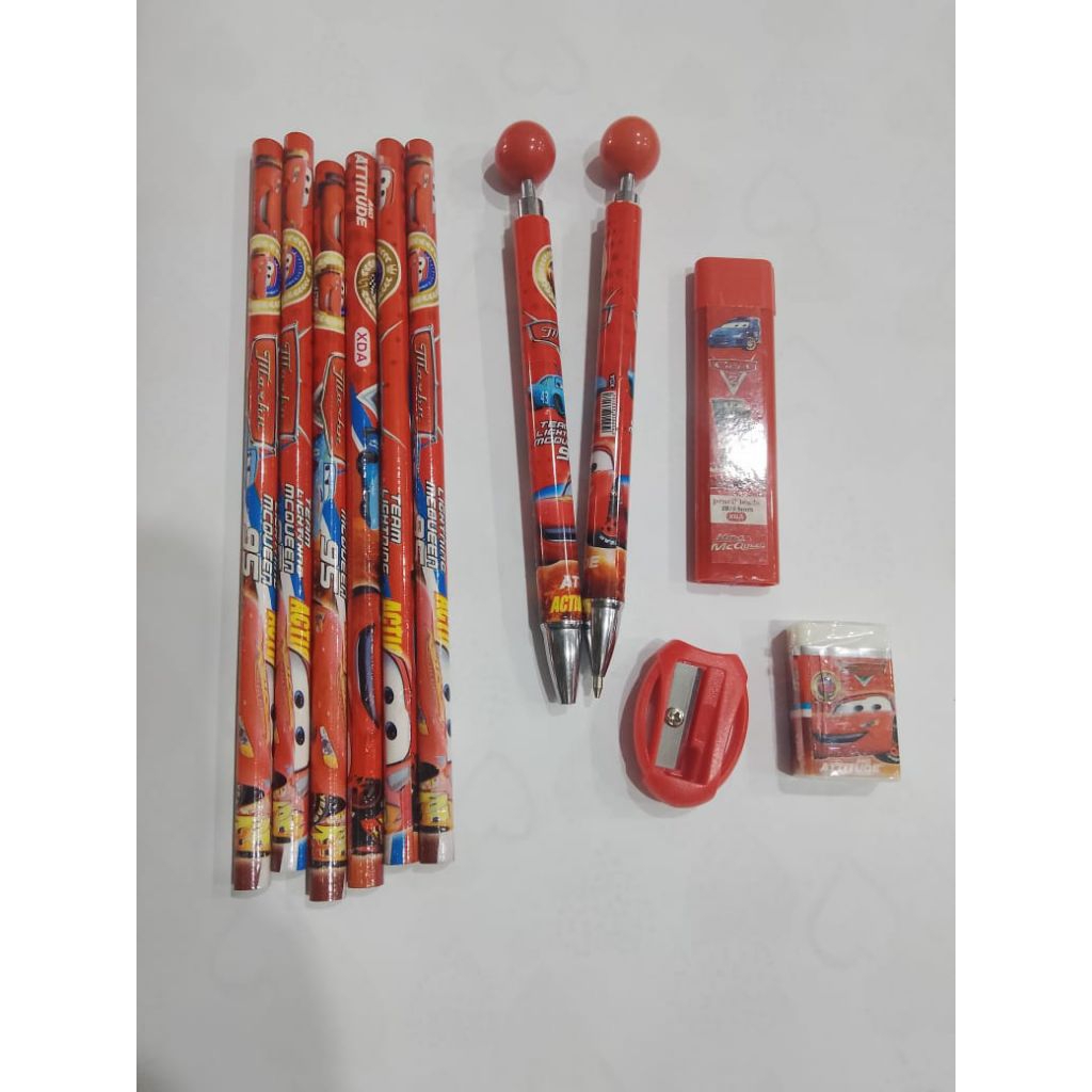 Smart Panda Paket Alat Tulis Set Cars XDA-1033 dengan Pensil 2B Bolpoin Penghapus dan Tempat Pensil 