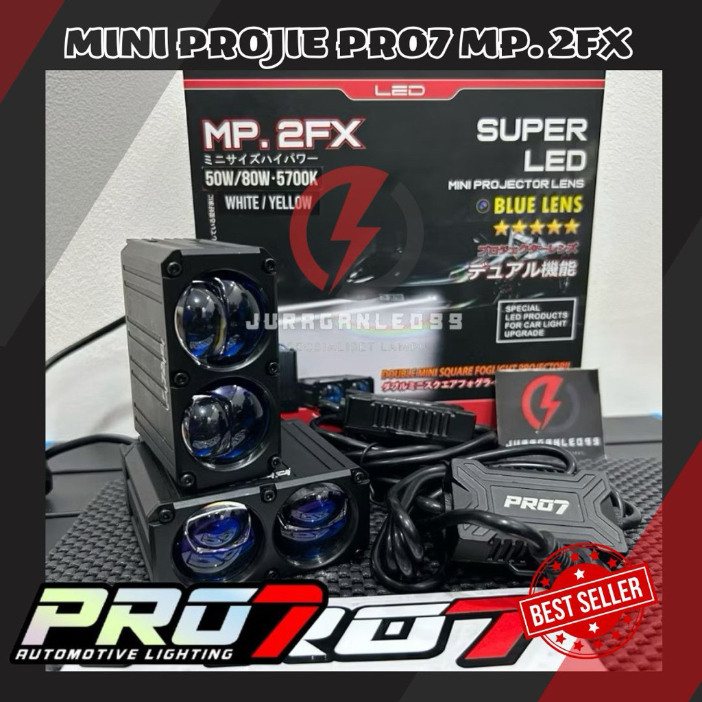 DOUBLE Mini Projie Pro7 MP.2FX Super LED Blue LENS 2 x 50W / MP 2FX MINI PROJIE 2 Mata Bluelens . Pu