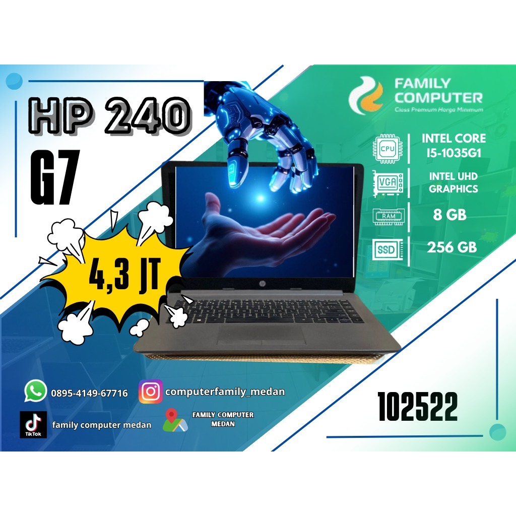 HP 240 G7 | INTEL CORE I5-1035G1 | INTEL UHD GRAPHIC | 8GB | 256GB