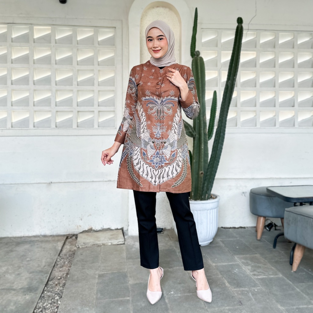 TUNIK BATIK 891WK BJ.702 II ATASAN BATIK WANITA II PAKAIAN BATIK WANITA II BAJU BATIK WANITA