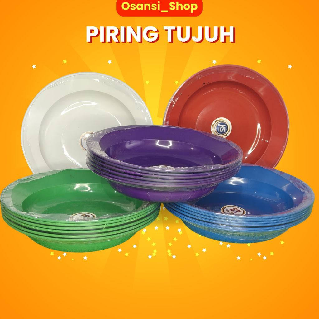 PIRING PLASTIK KECIL TUJUH [1 LUSIN] FOOD GRADE