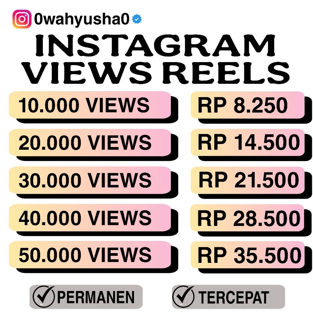 VIEWS INSTA'GRAM VIEWS REELS PERMANEN VIEWERS
