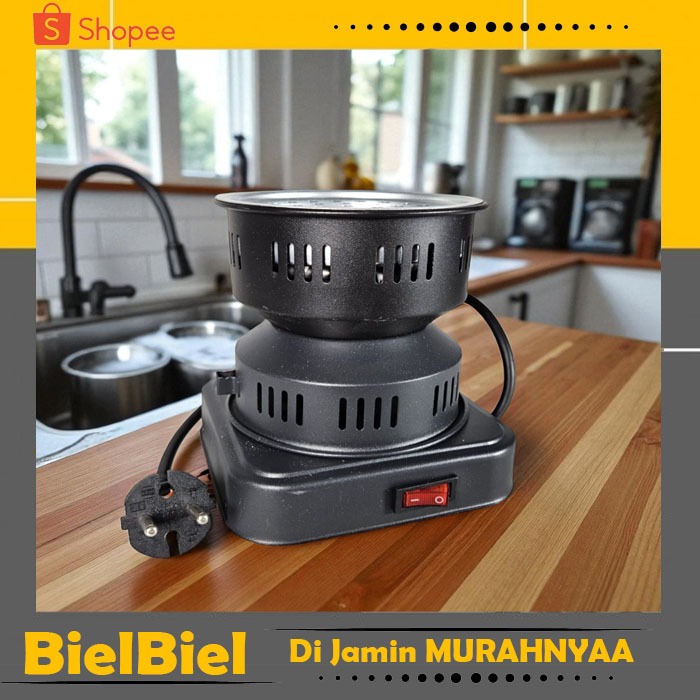 JZ Kompor Listrik Mini Pemanas Arang Hookah BBQ Charcoal Burner 500W - ZD-A016 - Black