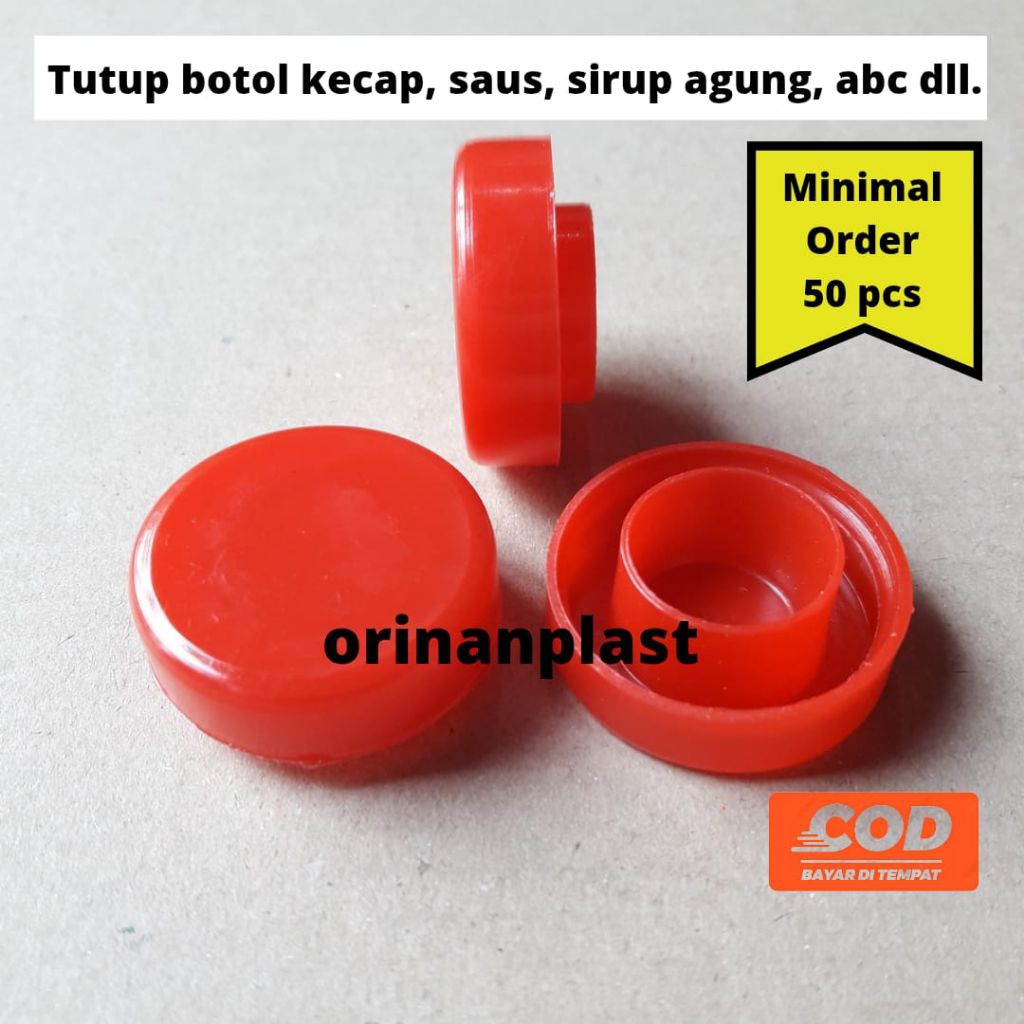 Tutup plastik krop untuk botol kecap saos sirup agung abc grosir