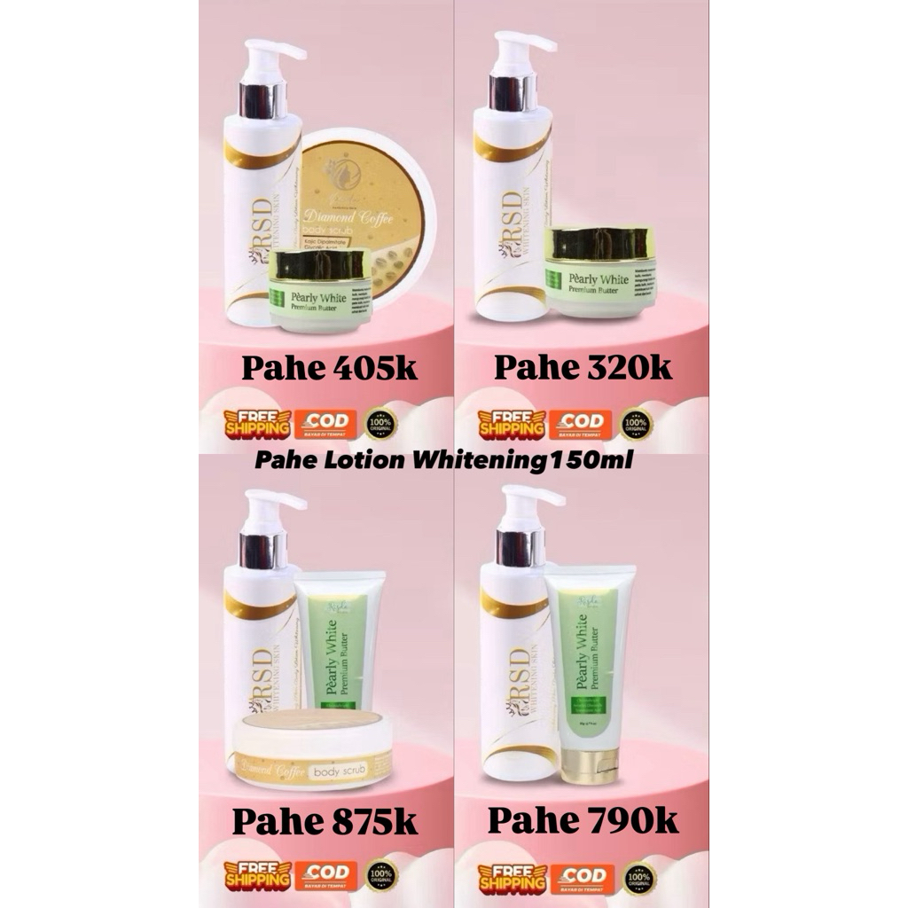 NEW PAHE [PAKET HEMAT] LOTION WHITENING 150ML RISDA SKIN  RSD Pemutih Badan (Free gift)