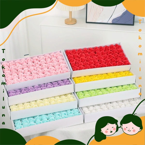 1 pcs Rose soap flower ukuran 5 cm bunga mawar sabun wangi buket bunga florist bunga artificial MK19
