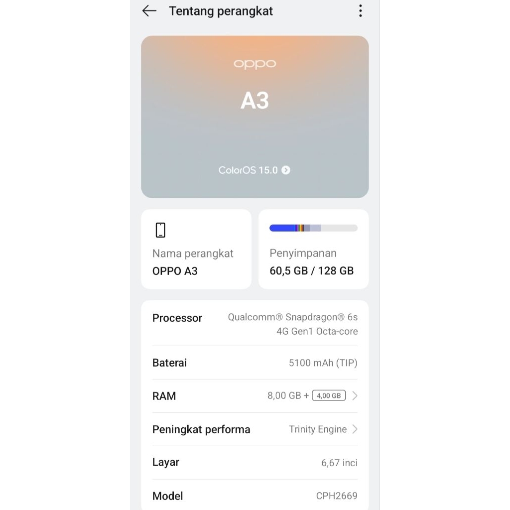 OPPO A3 NFC 8GB/128GB second