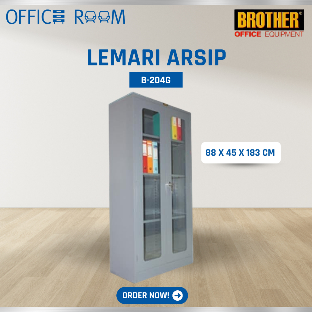 Lemari Arsip Brother 2 Pintu Ayun Kaca B-204G