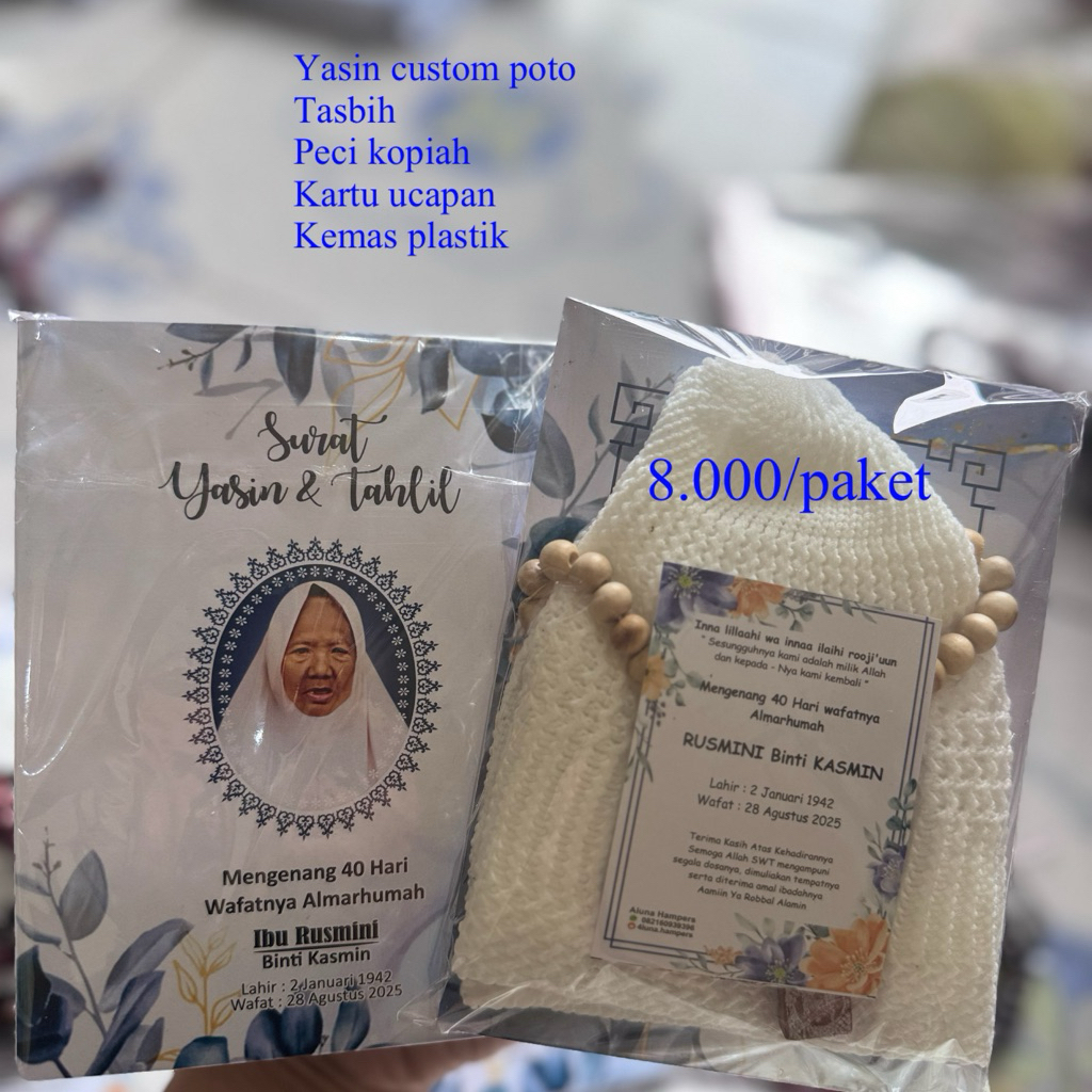 souvenir yasin tasbih peci kopiah songkok tahlilan 40 100 harian