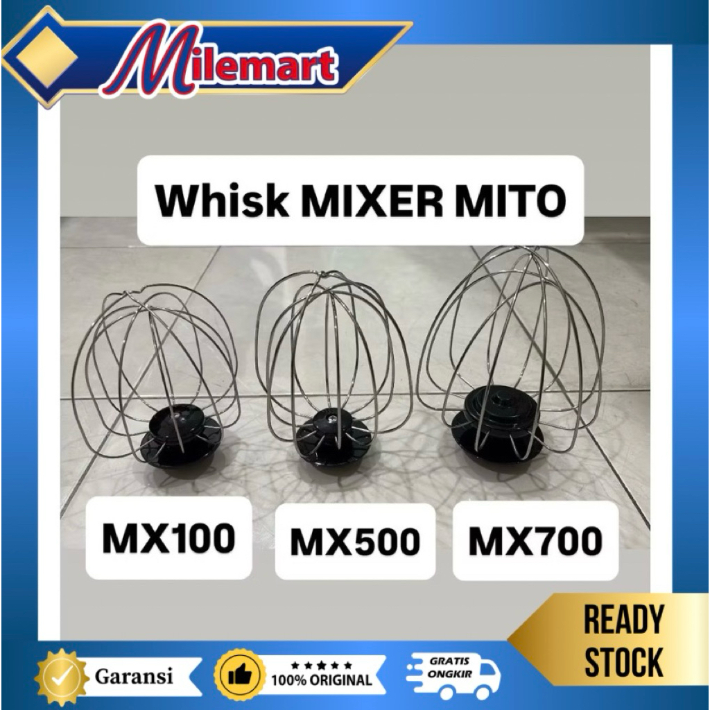 MITO Whisk / Dough / Y Beater / Bowl Mixer MX100 / MX500 / MX700 ORIGINAL