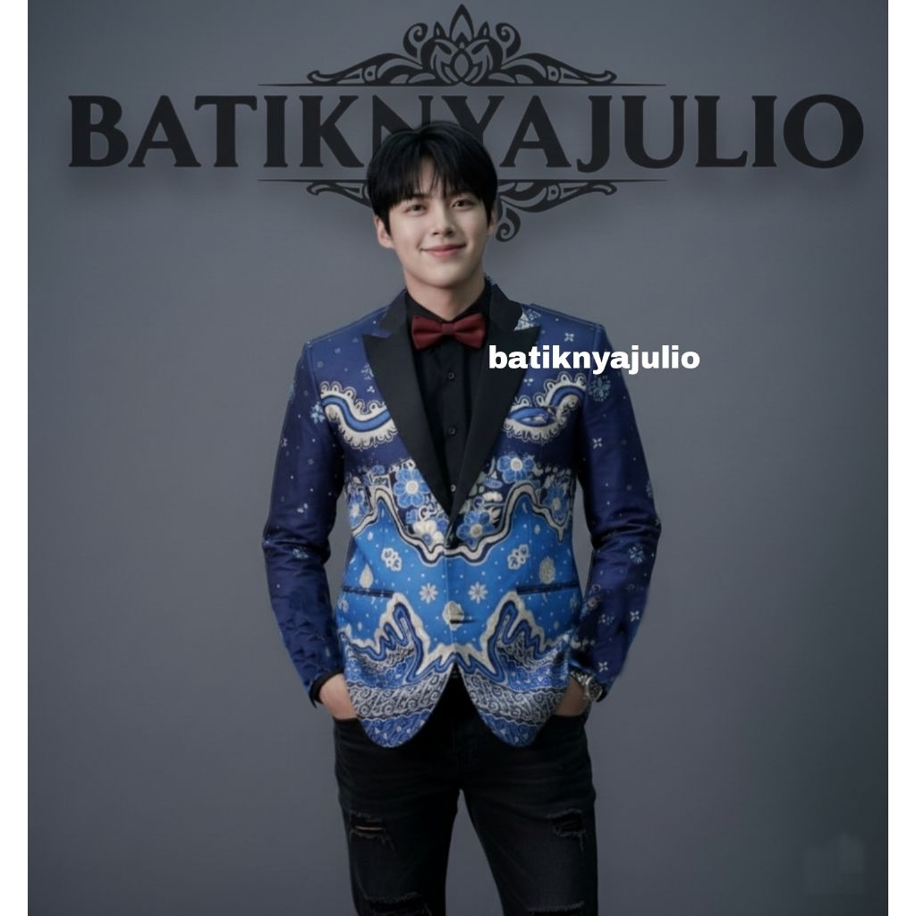 blazer batik jas batik pria modern premium batiknyajulio limited edition ln 2