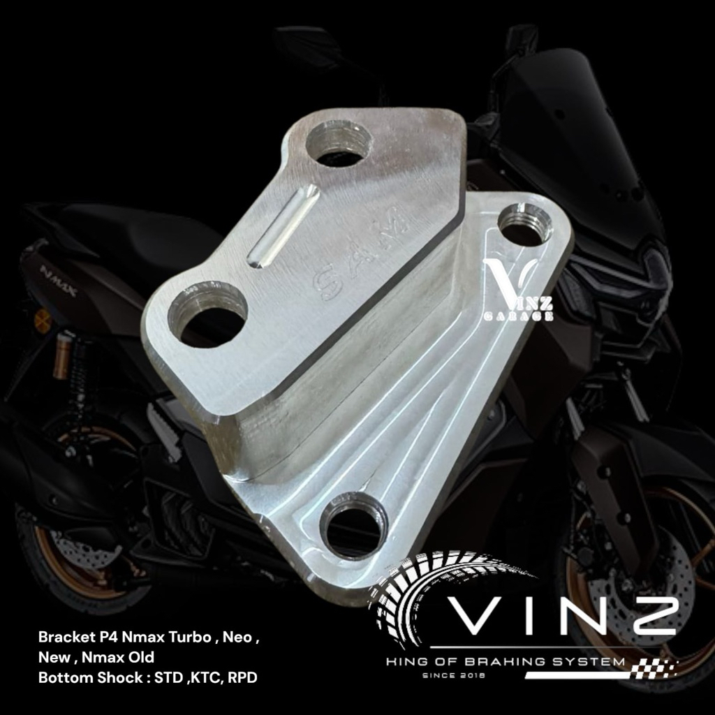 Bracket Kaliper 4 Piston Yamaha Nmax Posisi Depan Bottom Shock Standar , KTC , Usd RPD Axial // Brek