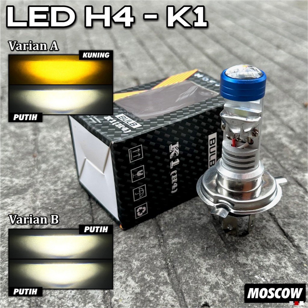 Lampu LED Laser H4 High Low 20W / 12-80V LASER BHOLAM DEPAN UTAMA MOTOR LED LASER SOCKET H4 KAKI 3 L